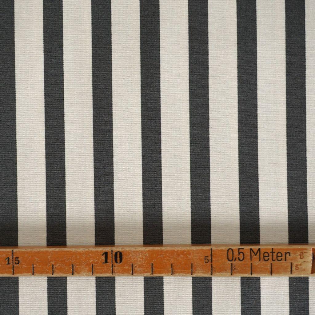 Baumwollstoff Stretch Längsstreifen schwarz ecru